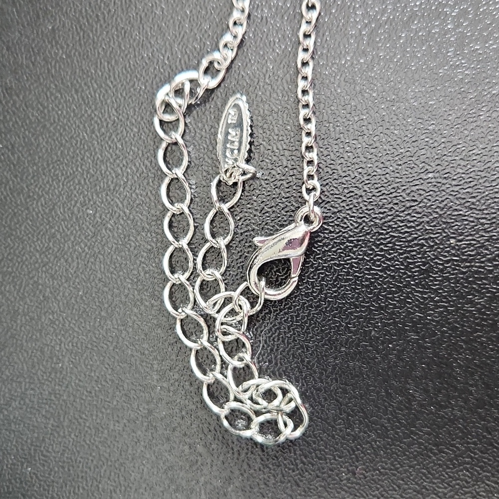 VCLM adjustable rhinestone necklace silver chain prom wedding - Picture 3 of 3